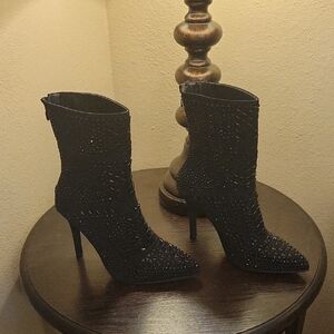 Forever Link Black Studded Heeled Boots